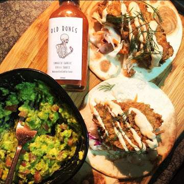 Old Bones Chilli Co Smoked Garlic Chilli Hot Sauce Chilli Tacos Spicy Guacamole Recipe