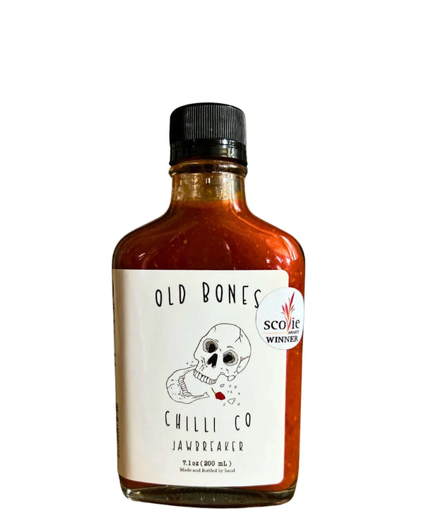 Jawbreaker - 200mL - 10 Awards hot sauce by Old Bones Chilli Co in a 200mL bottle, award-winning gourmet spicy sauce.