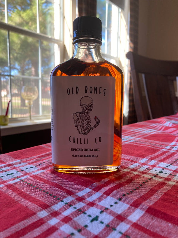 Old Bones Chilli Co USA Spiced Chili Oil Bottle 200ml